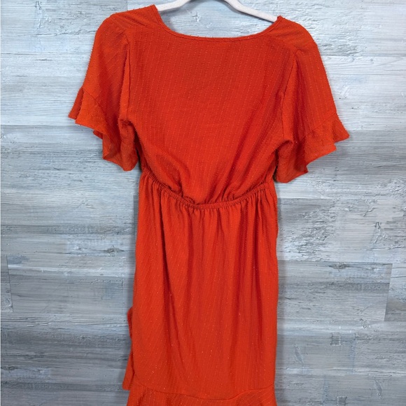 Michael Kors NWT Optic Orange Ruffle Dress Size S - Picture 3 of 14